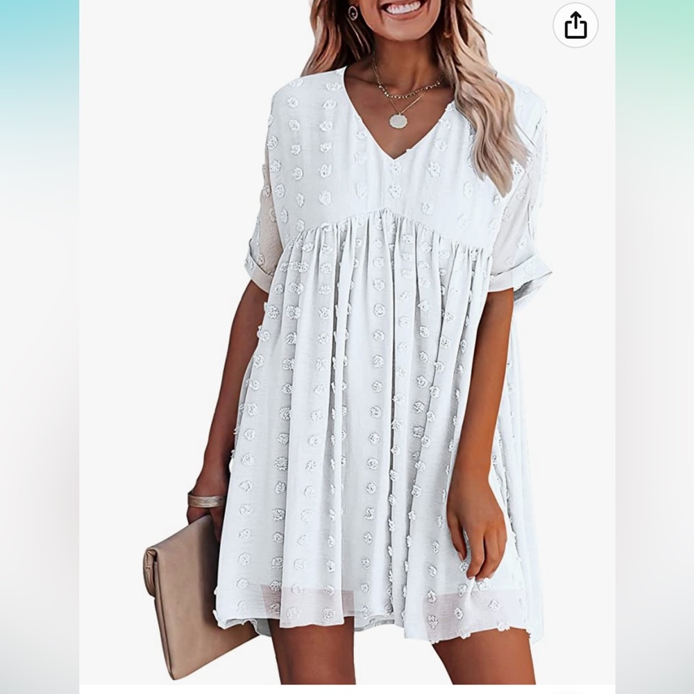 White polka dot babydoll dress
